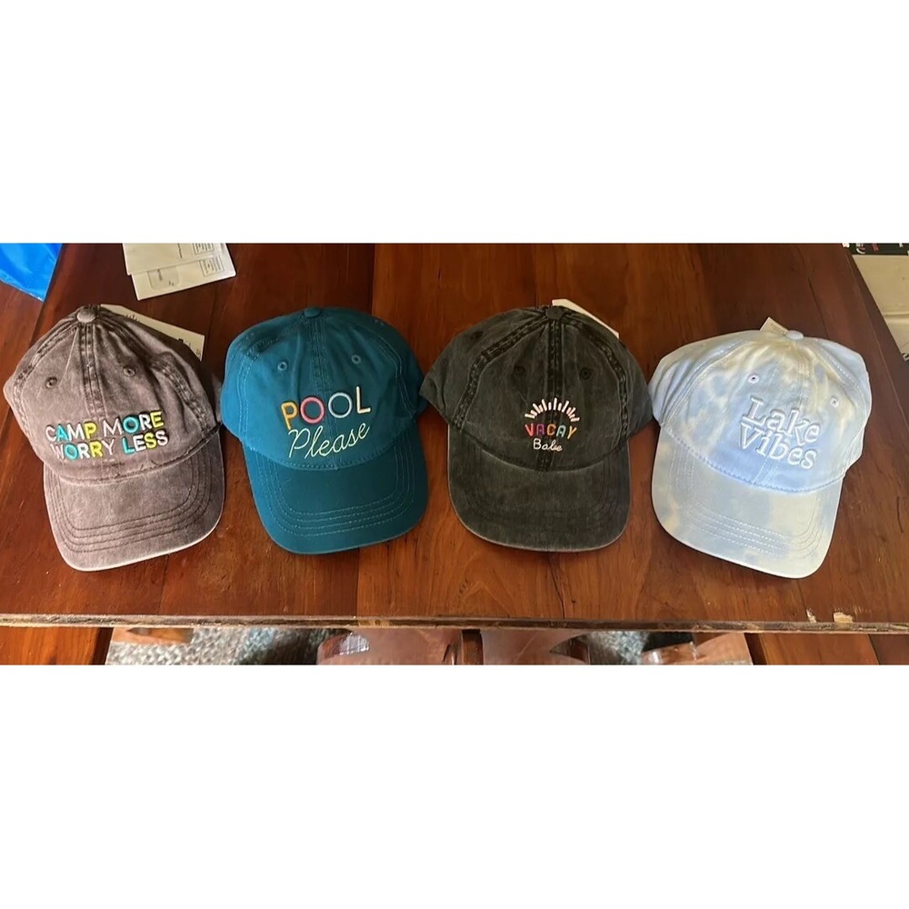 Summer Hats For Women 4 Total Beach/lake/camping/vacation/pool Baseball Cap NWT